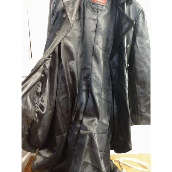 My Style 3XL Black Leather Victorian Gothic Coat W/Double-Breasted Buttons & Cor - Picture 11 of 13